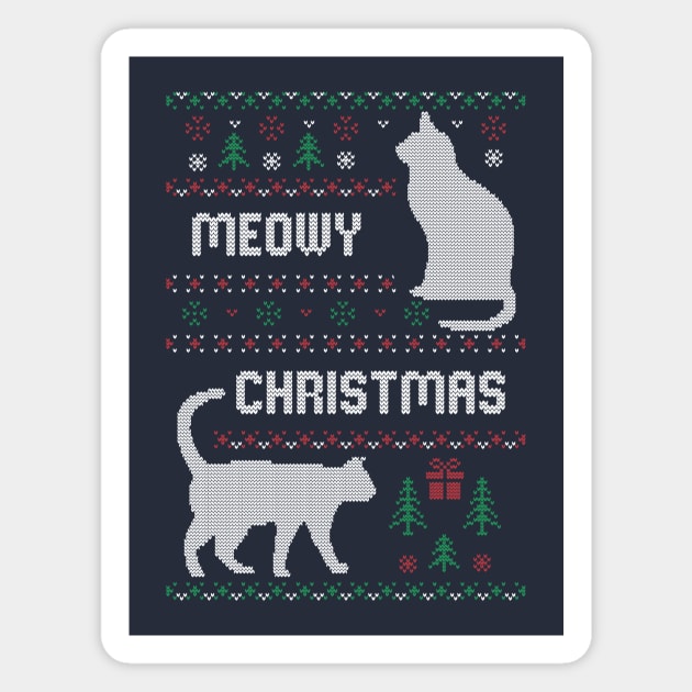 Meowy Christmas Sweater Magnet by gnotorious